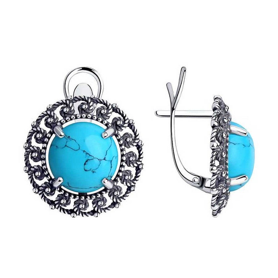 Ohrringe SOKOLOV Jewelry | Silber Ohrringe Mit T Rkis, Blau