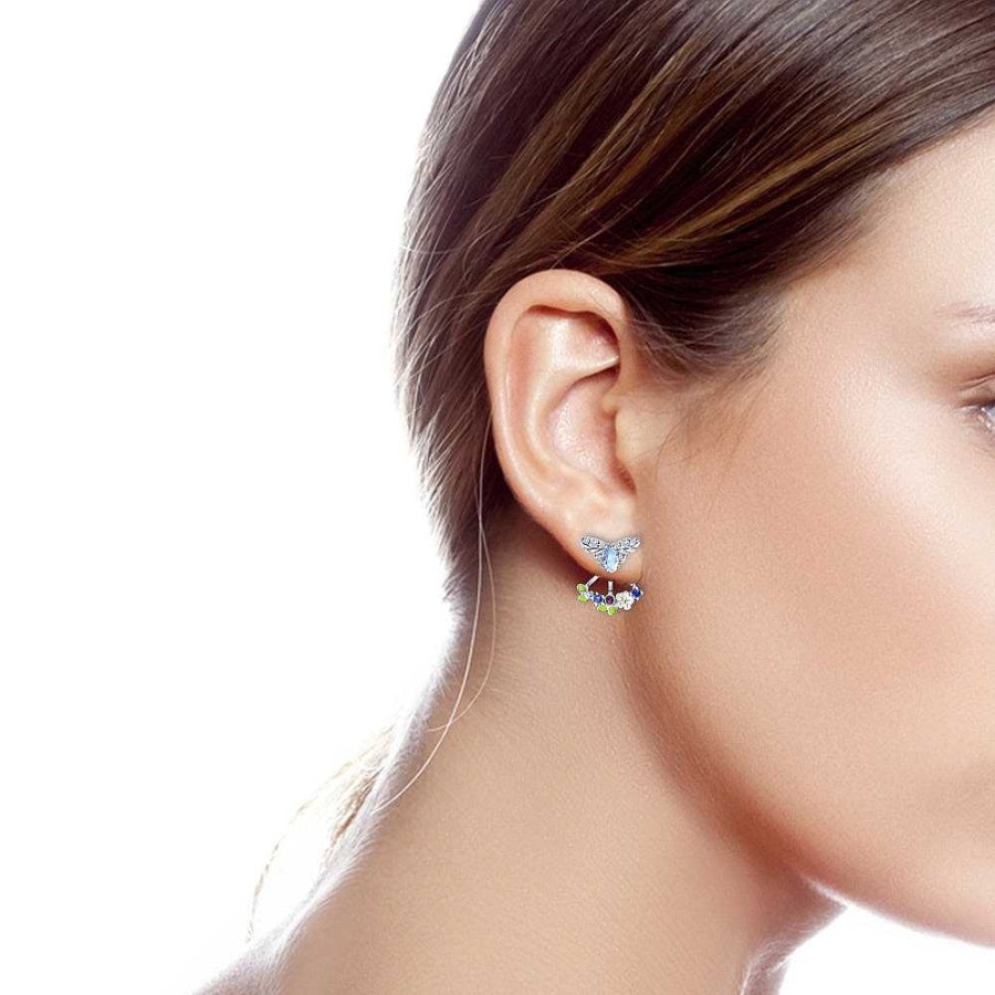 Ohrringe SOKOLOV Jewelry | Silber Ohrstecker Mit Emaille Und Zirkonia, Multicolor