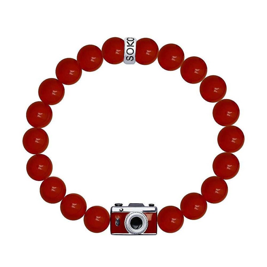 Armb Nder SOKOLOV Jewelry | Silber Armband Mit Achat Und Emaille, Rot