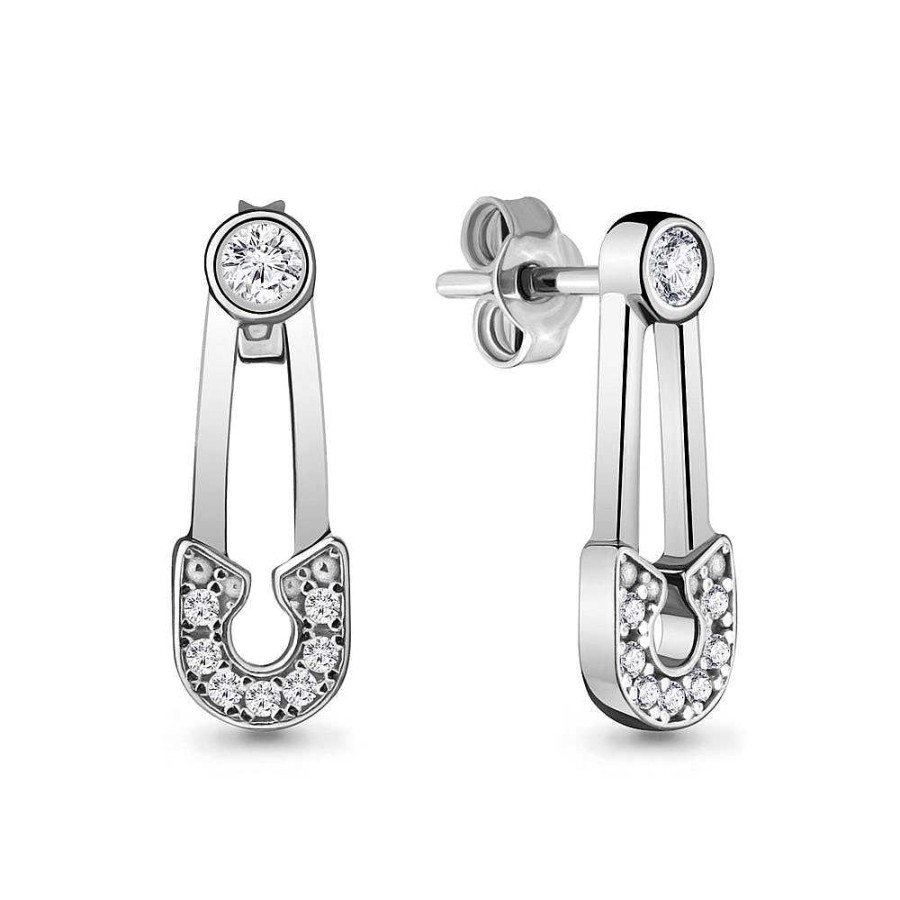 Ohrringe AQUAMARINE Jewelry | Silber Ohrstecker Mit Swarovski Zirkonia, Wei