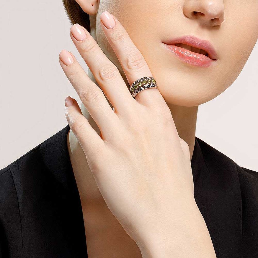 Ringe SOKOLOV Jewelry | Silber Ring Mit Chrysolit, Gr N