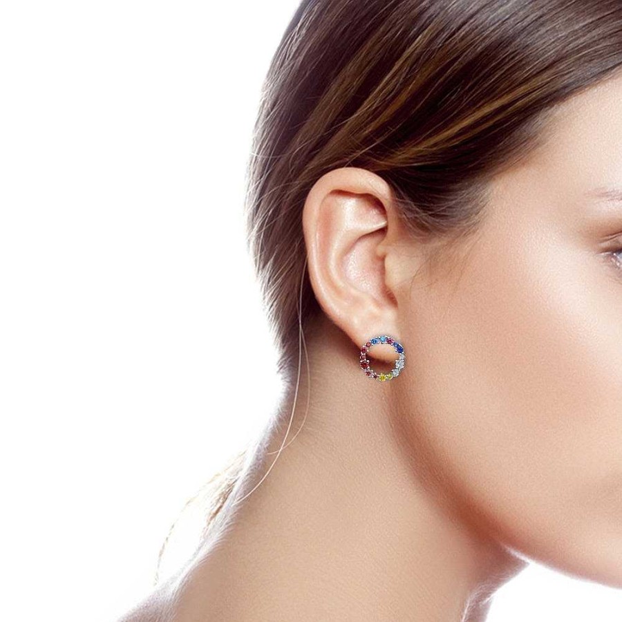 Ohrringe SOKOLOV Jewelry | Silber Ohrstecker Mit Zirkonia, Multicolor