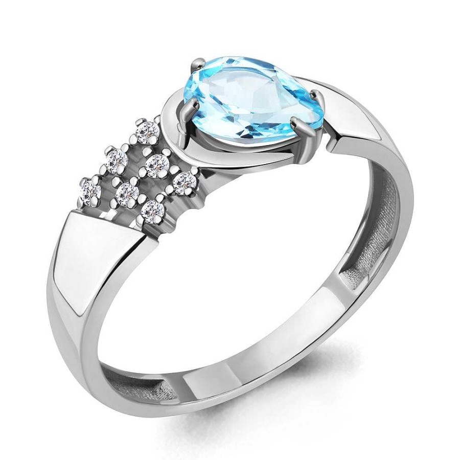 Ringe AQUAMARINE Jewelry | Silber Ring Mit Topas Und Zirkonia, Blau