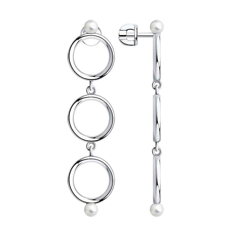 Ohrringe SOKOLOV Jewelry | Silber Ohrstecker Mit Perle, Wei