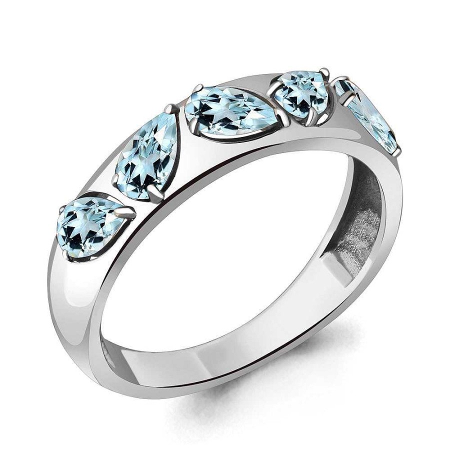 Ringe AQUAMARINE Jewelry | Silber Ring Mit Topas Und Zirkonia, Blau