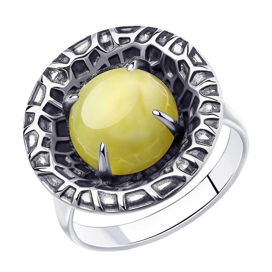 Ringe SOKOLOV Jewelry | Silber Ring Mit Bernstein, Gelb