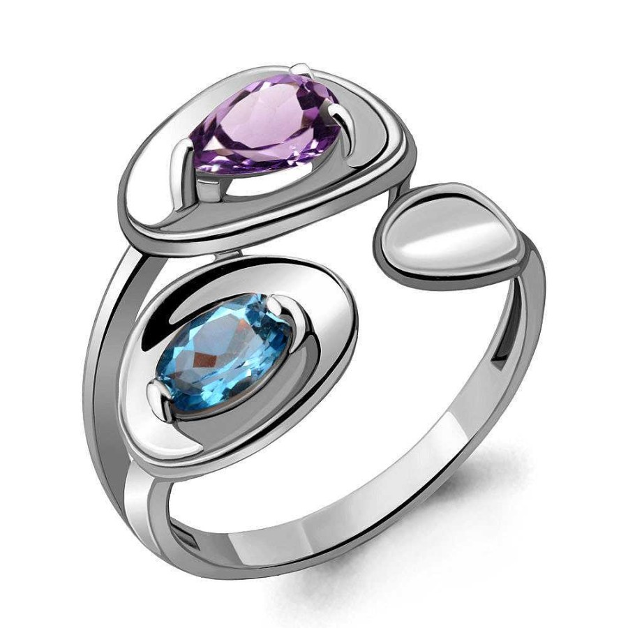 Ringe AQUAMARINE Jewelry | Silber Ring Mit Topas Und Amethyst, Blau/Violett