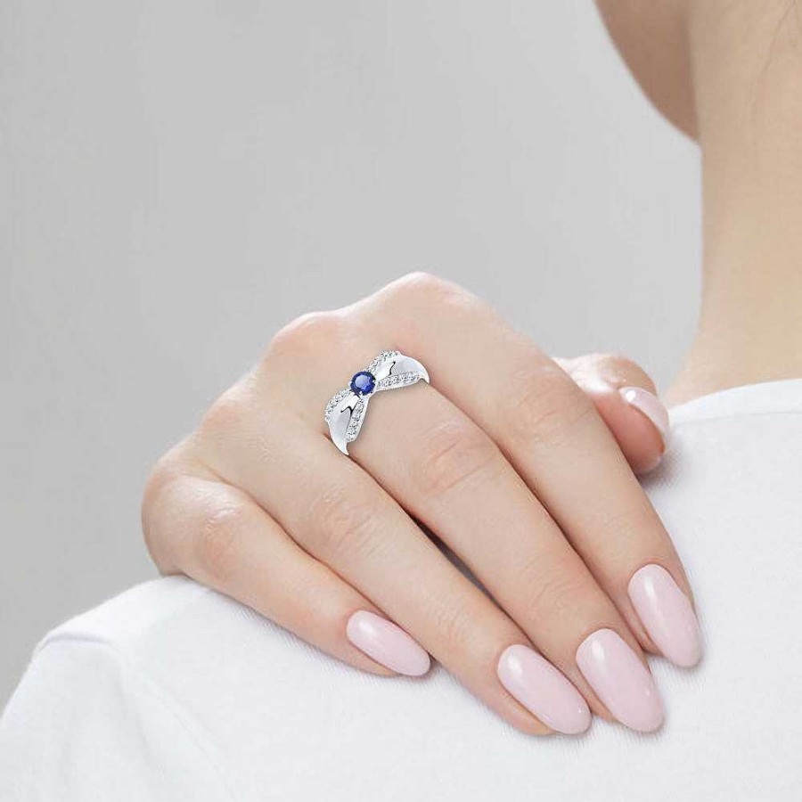 Ringe SOKOLOV Jewelry | Silber Ring Mit Saphir Und Zirkonia, Blau