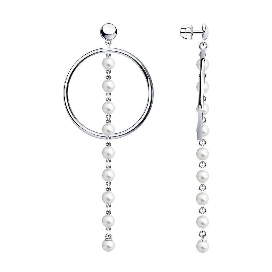 Ohrringe SOKOLOV Jewelry | Silber Ohrstecker Mit Swarovski Perle, Wei