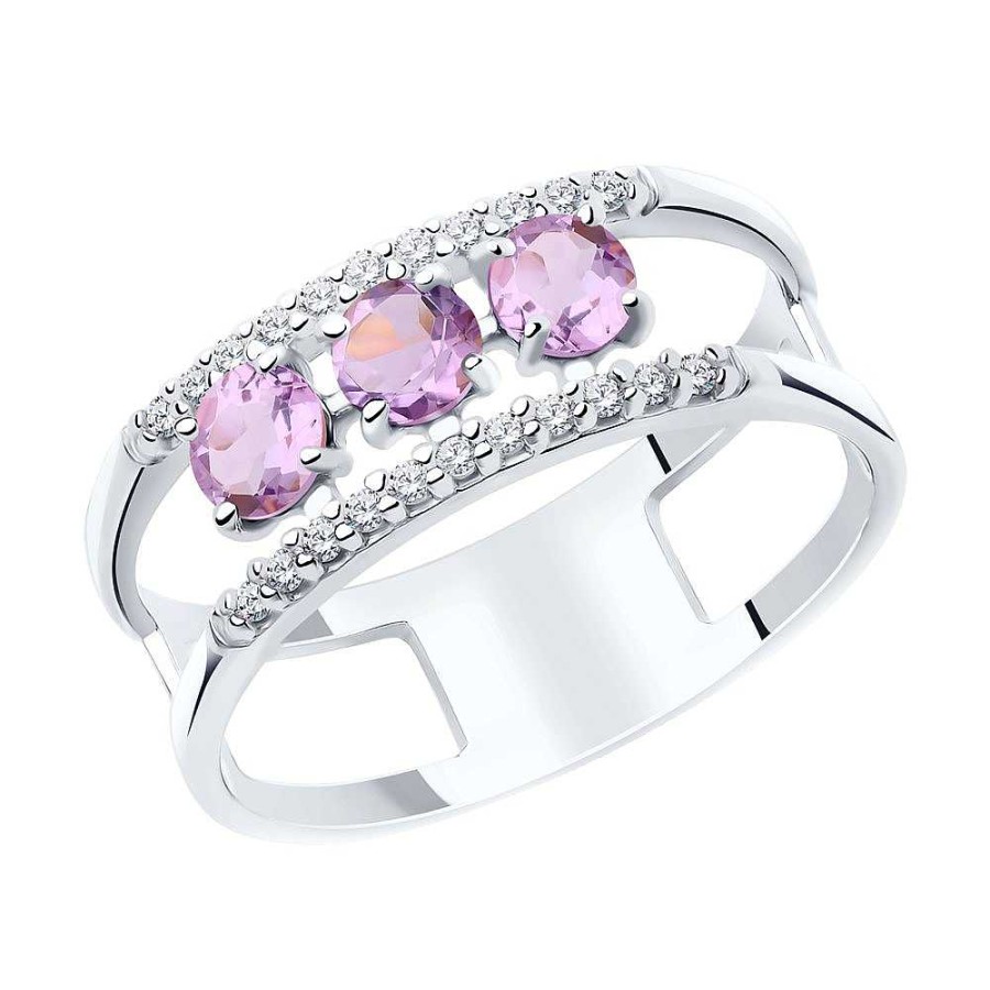 Ringe SOKOLOV Jewelry | Ring Mit Amethyst Und Zirkonia, Violett