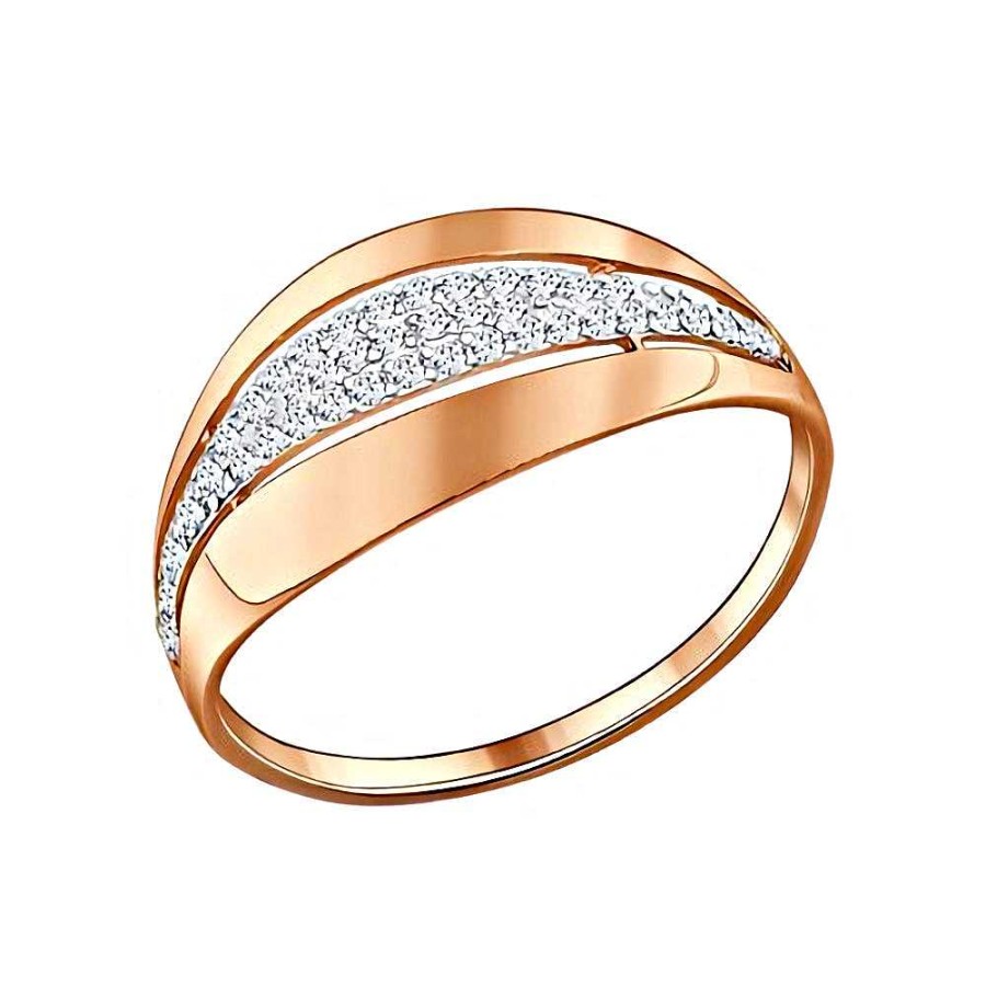 Ringe SOKOLOV Jewelry | Silber Ring Vergoldet Mit Zirkonia, Wei