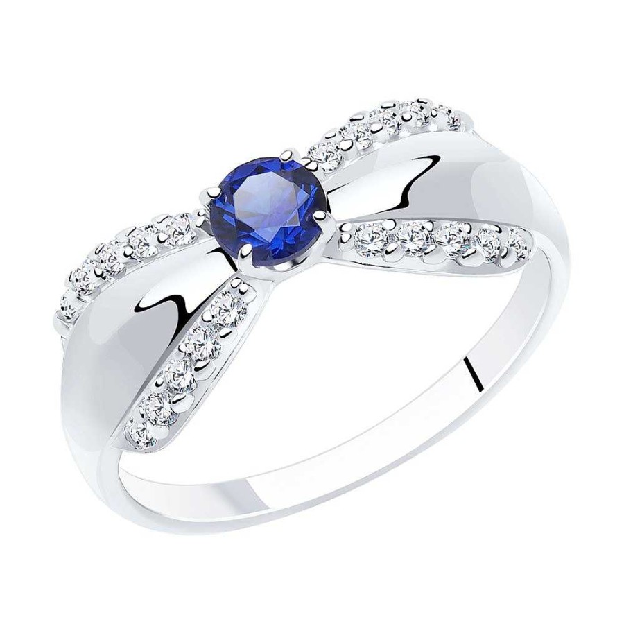 Ringe SOKOLOV Jewelry | Silber Ring Mit Saphir Und Zirkonia, Blau