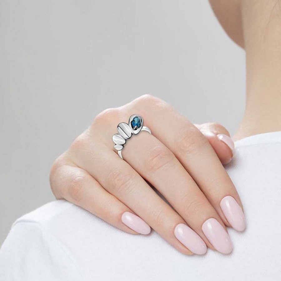 Ringe AQUAMARINE Jewelry | Silber Ring Mit London Blue Topas, Blau