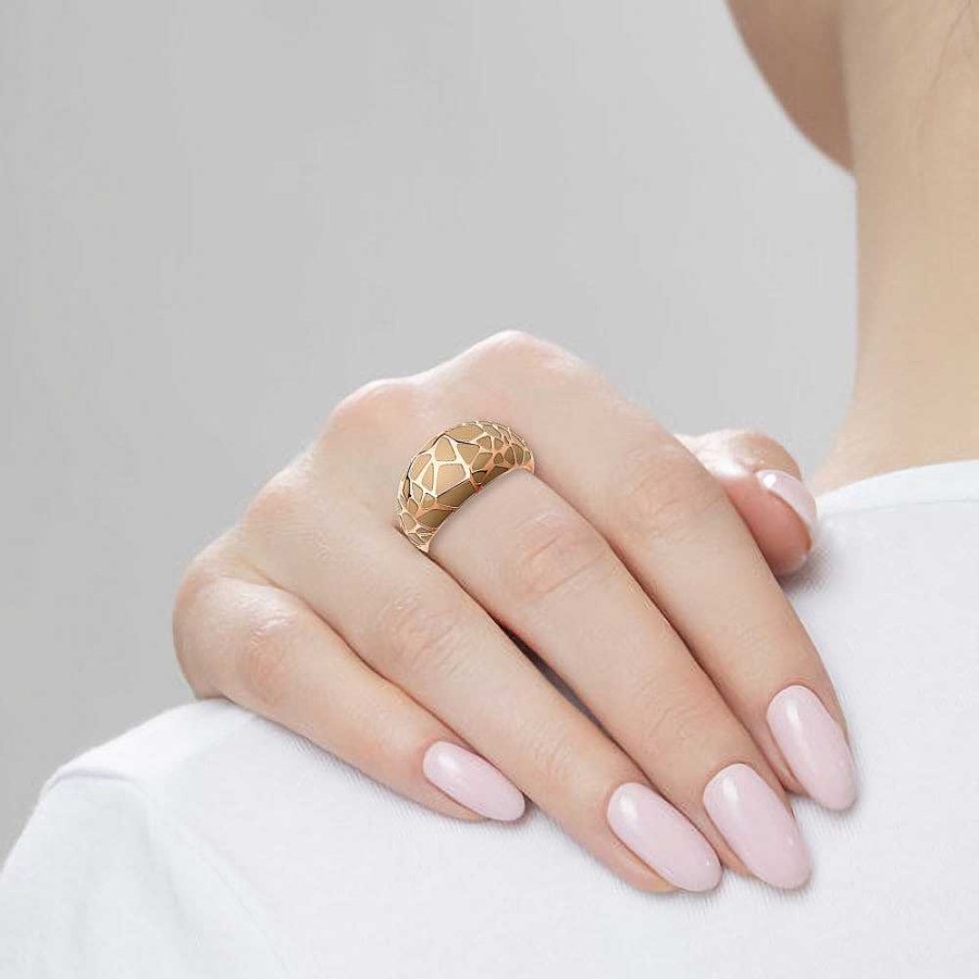 Ringe SOKOLOV Jewelry | Silber Ring Vergoldet Mit Emaille, Beige