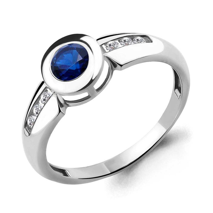 Ringe AQUAMARINE Jewelry | Silber Ring Mit Saphir Und Zirkonia, Blau