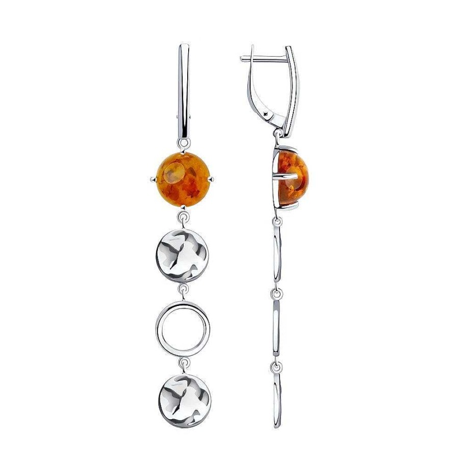 Ohrringe SOKOLOV Jewelry | Silber Ohrh Nger Mit Bernstein, Orange