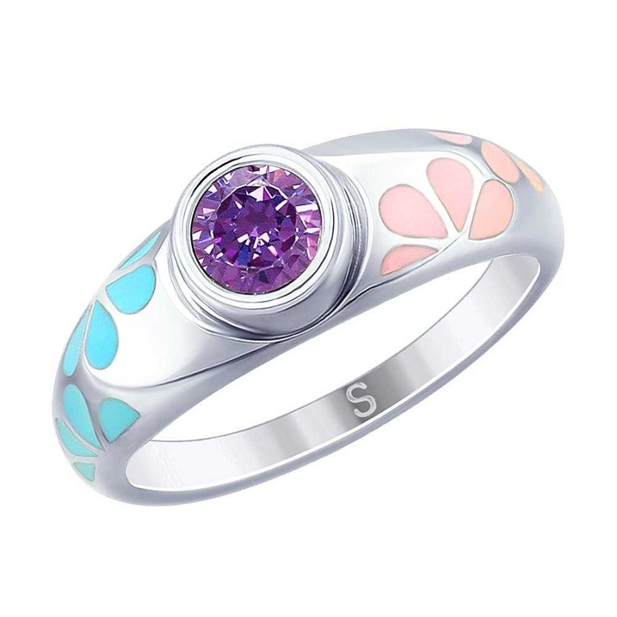 Ringe SOKOLOV Jewelry | Silber Ring Mit Emaille Und Zirkonia, Multicolor