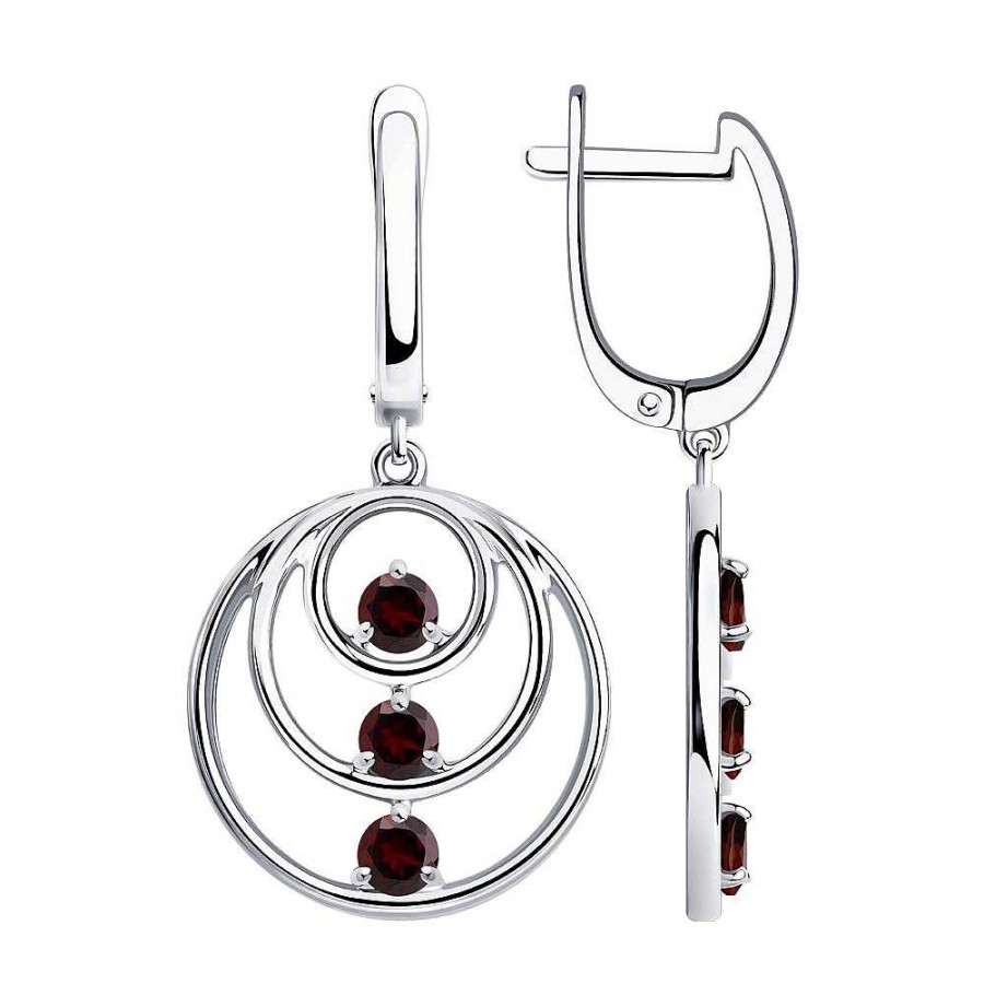 Ohrringe SOKOLOV Jewelry | Silber Ohrh Nger Mit Granat, Rot