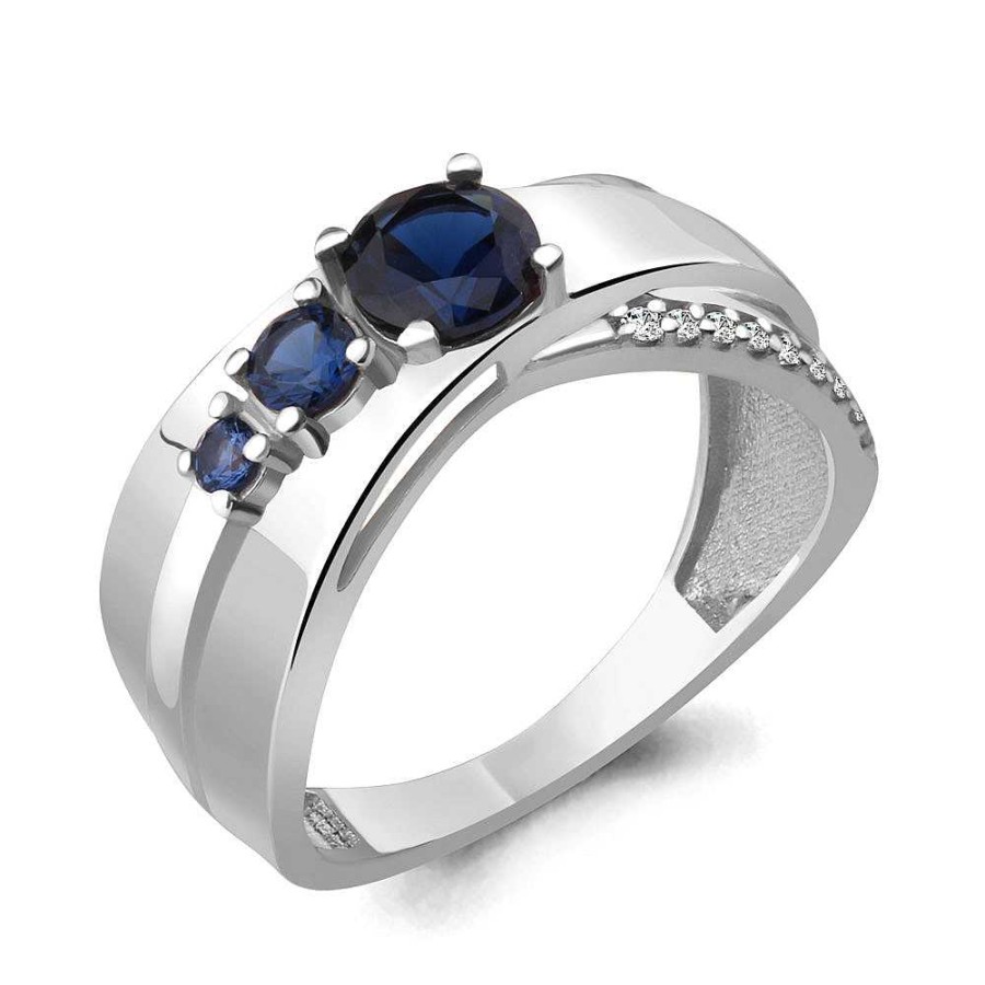 Ringe AQUAMARINE Jewelry | Silber Ring Mit Saphir Und Zirkonia, Blau