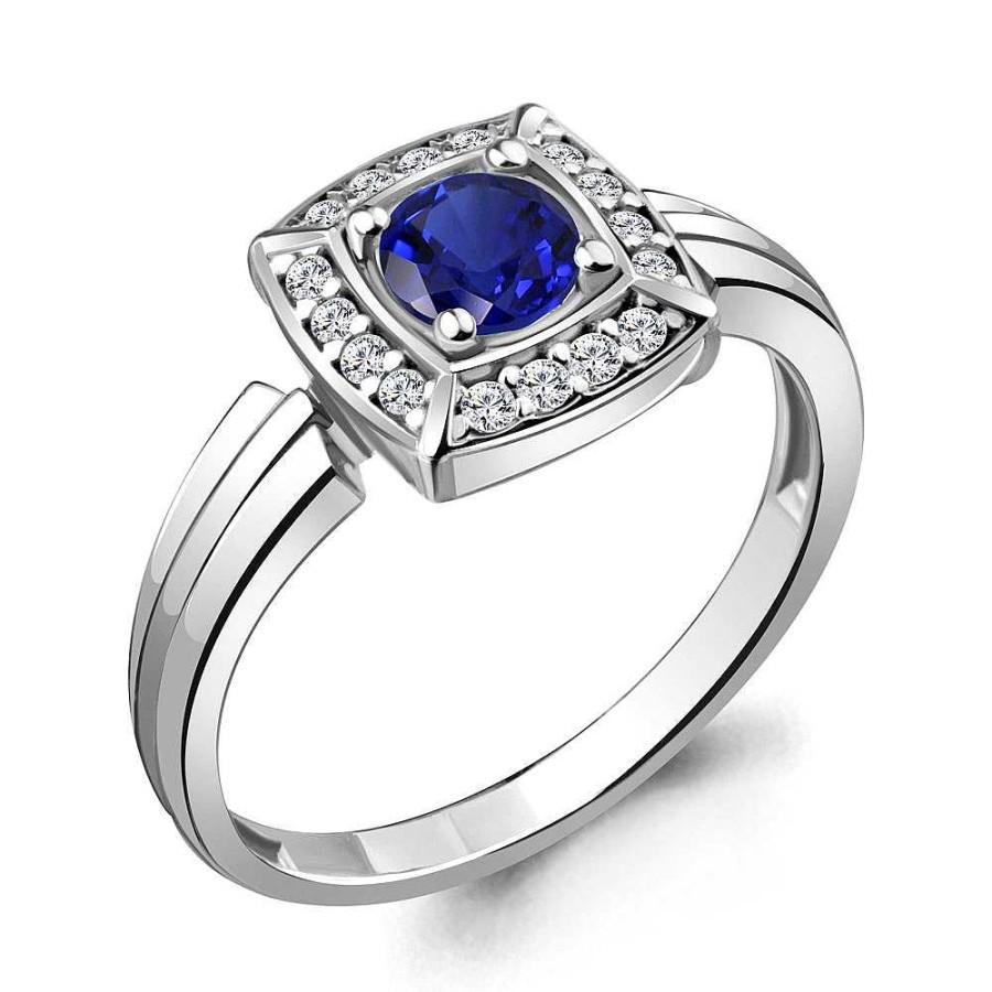 Ringe AQUAMARINE Jewelry | Silber Ring Mit Saphir Und Zirkonia, Blau