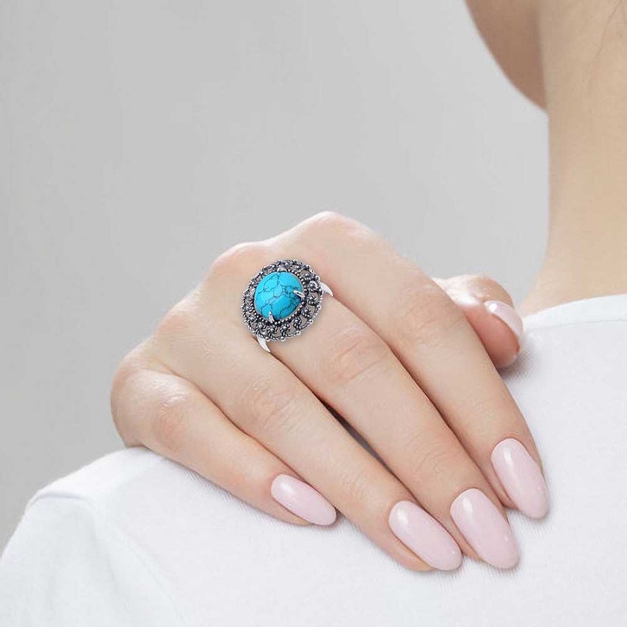 Ringe SOKOLOV Jewelry | Silber Ring Mit T Rkis, Blau