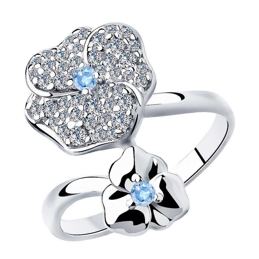 Ringe SOKOLOV Jewelry | Silber Ring Mit Zirkonia, Blau