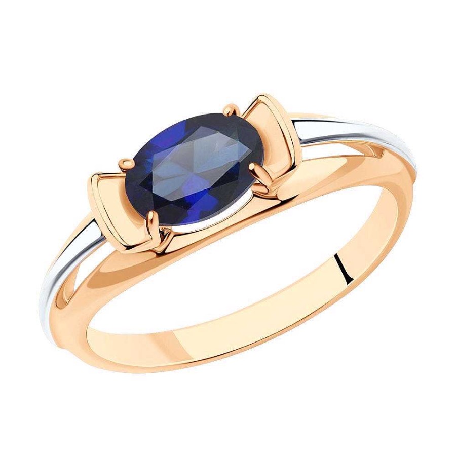 Ringe SOKOLOV Jewelry | Silber Ring Vergoldet Mit Saphir, Blau