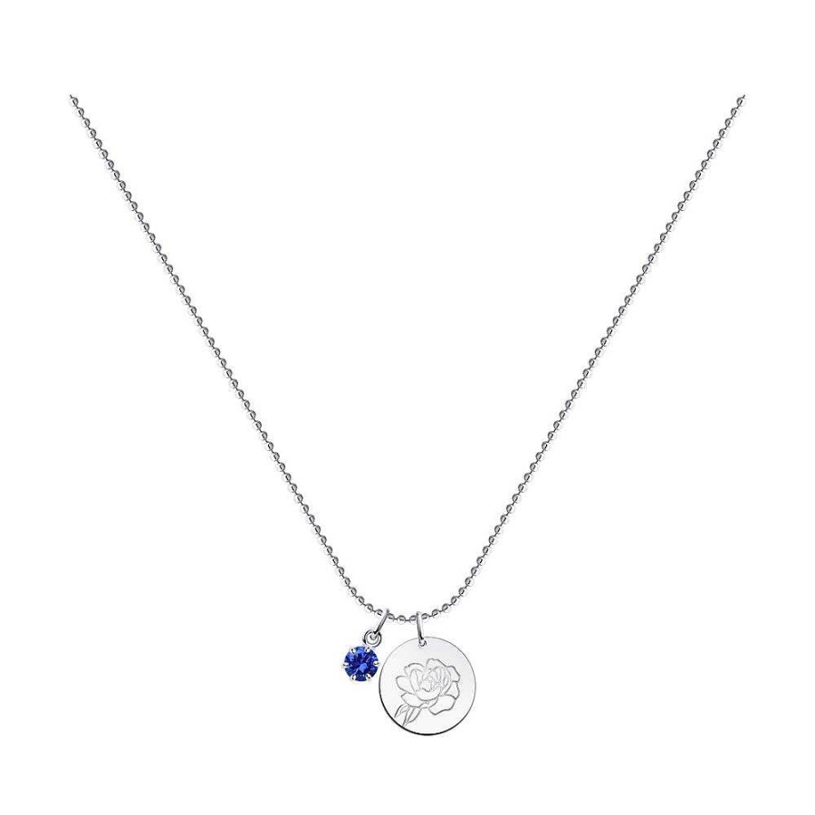 Halsketten SOKOLOV Jewelry | Silber Halskette Mit Anh Nger Mit Swarovski Kristall "September", Blau