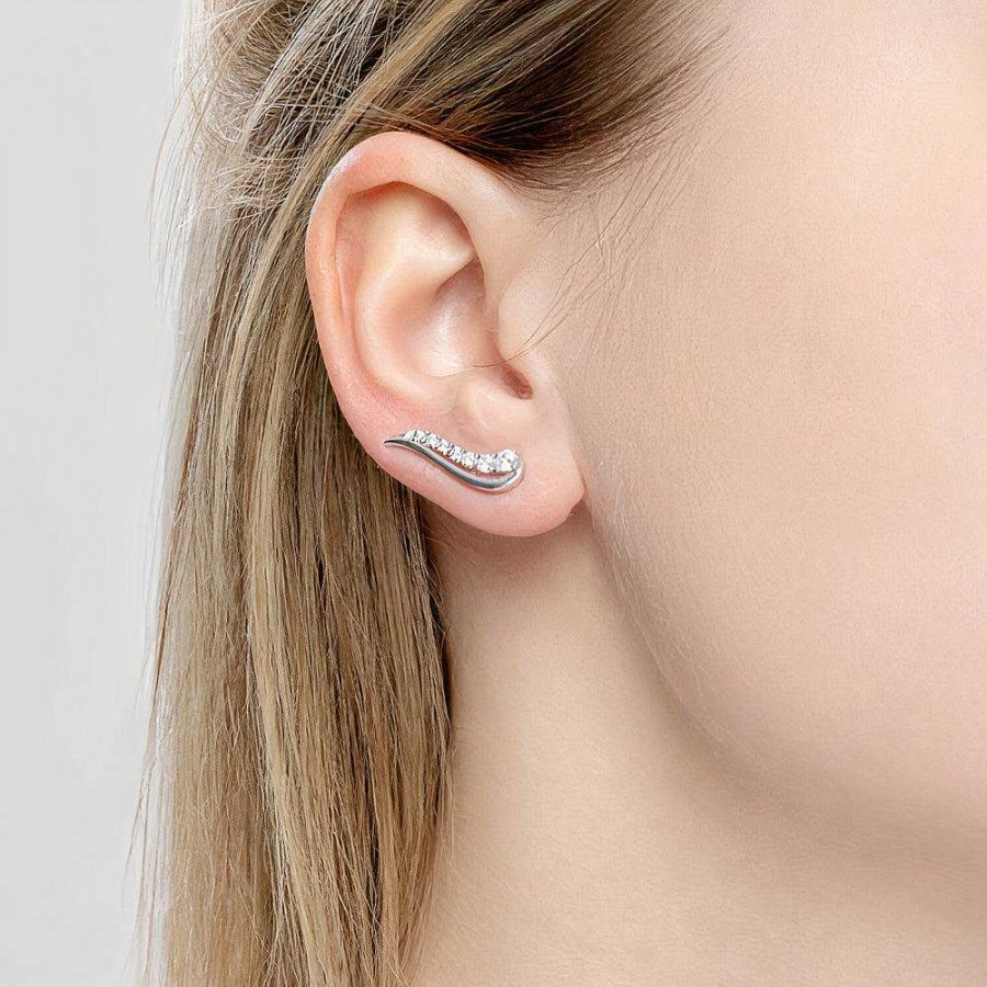 Ohrringe SOKOLOV Jewelry | Silber Ear Cuffs Mit Zirkonia, Wei