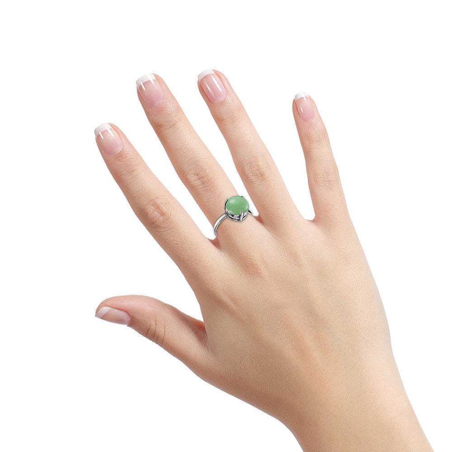 Ringe MIRKADA Jewelry | Silber Ring Mit Jade, Gr N