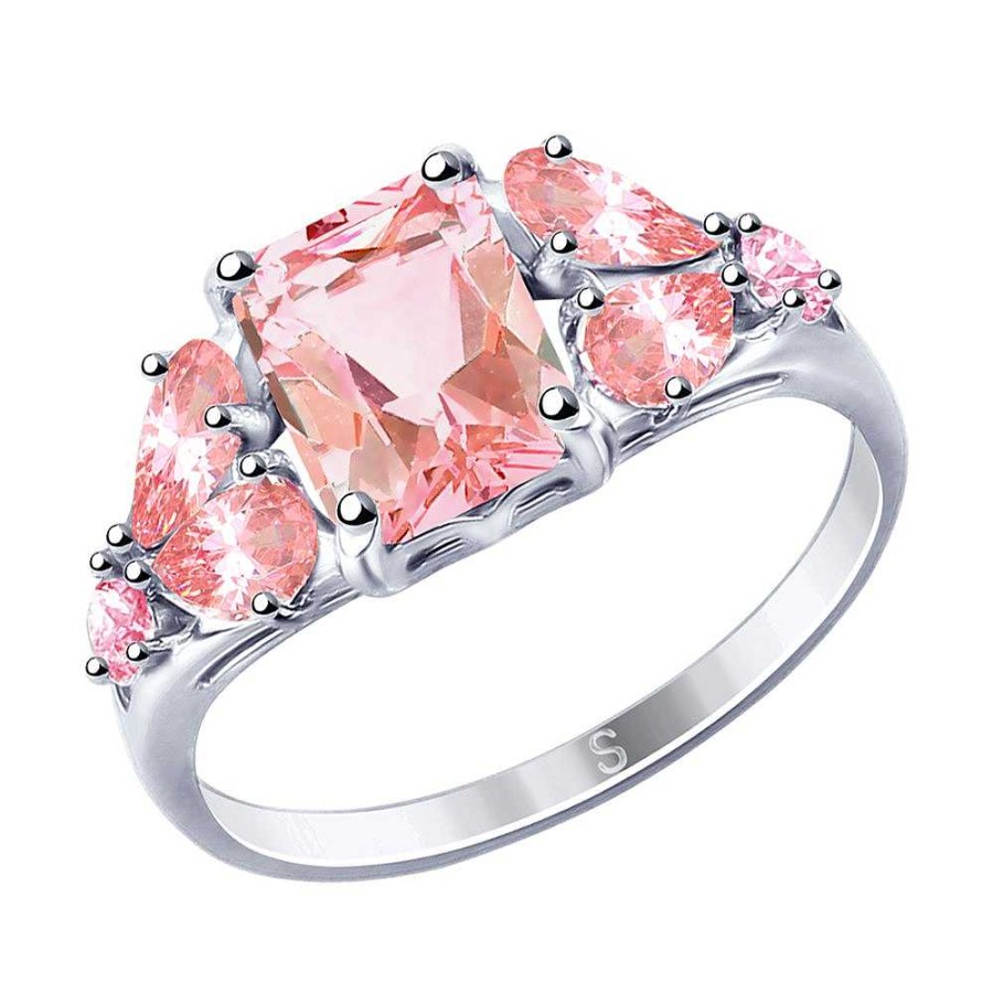 Ringe SOKOLOV Jewelry | Silber Ring Mit Zirkonia, Rosa