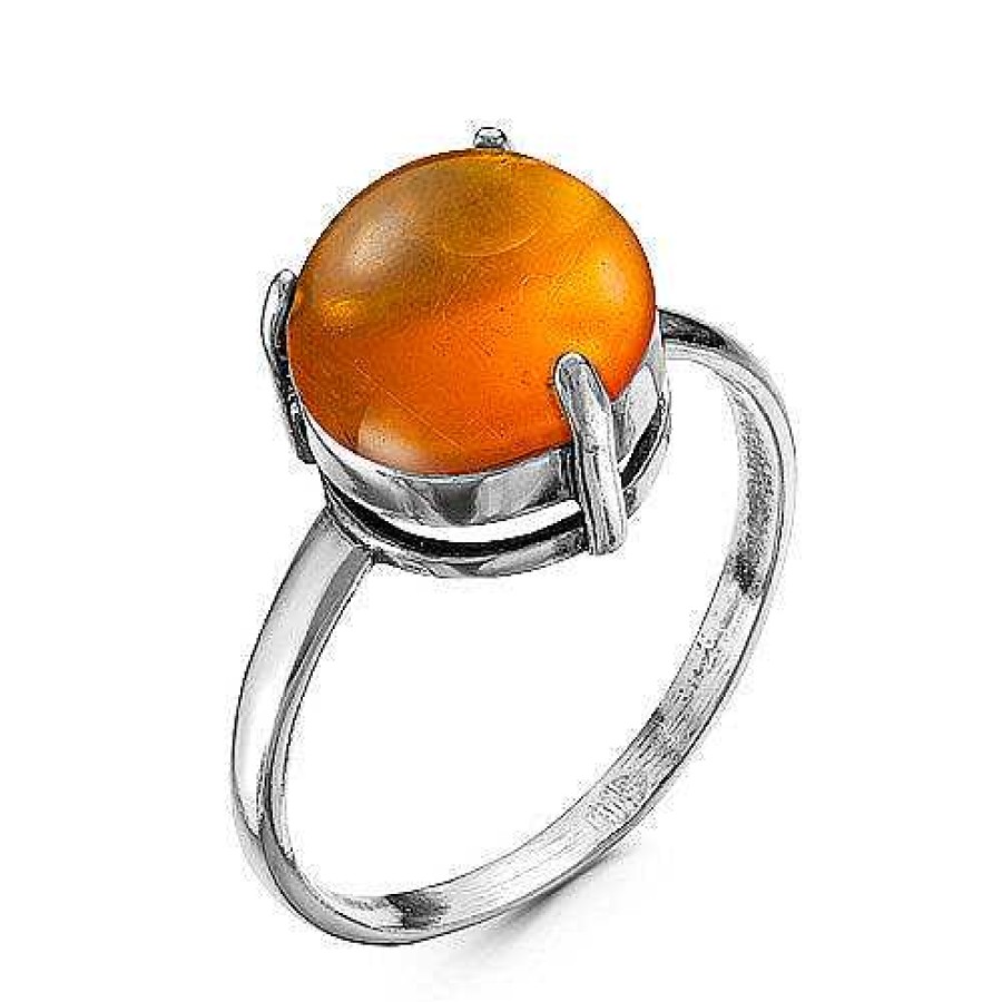 Ringe MIRKADA Jewelry | Silber Ring Mit Bernstein, Orange