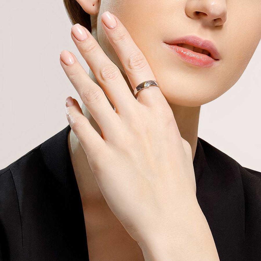 Ringe SOKOLOV Jewelry | Silber Ring Vergoldet Mit Brillant, Wei