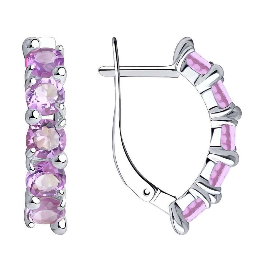 Ohrringe SOKOLOV Jewelry | Silber Ohrringe Mit Amethyst, Violett