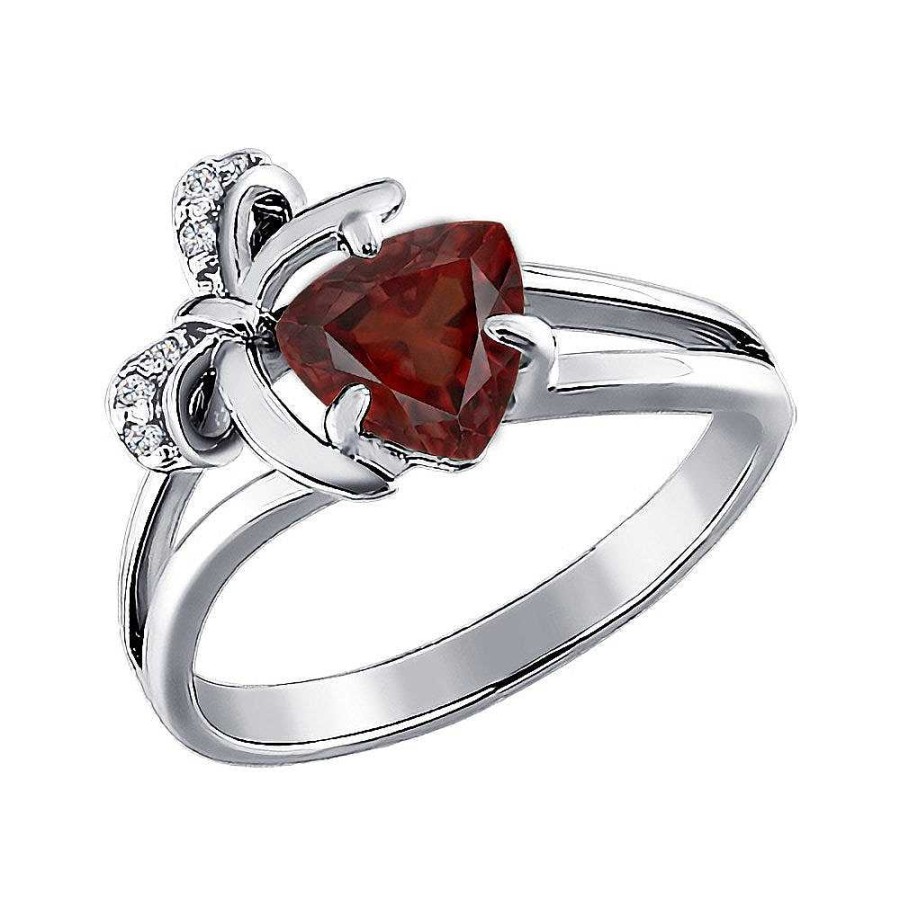 Ringe SOKOLOV Jewelry | Silber Ring Mit Granat Und Zirkonia, Rot