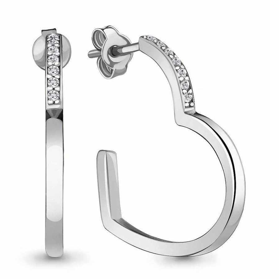 Ohrringe AQUAMARINE Jewelry | Silber Ohrstecker Mit Swarovski Zirkonia, Wei