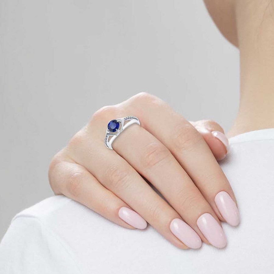 Ringe SOKOLOV Jewelry | Silber Ring Mit Saphir Und Zirkonia, Blau