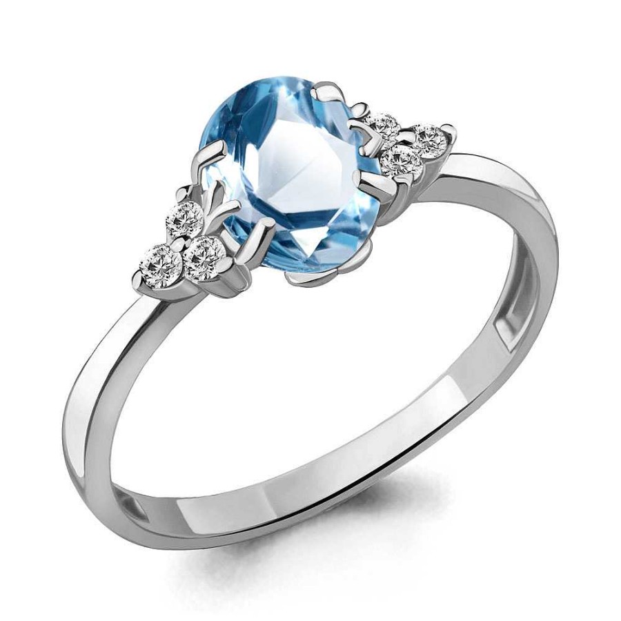 Ringe AQUAMARINE Jewelry | Silber Ring Mit Topas Und Zirkonia, Blau