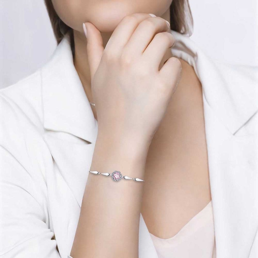 Armb Nder SOKOLOV Jewelry | Silber Armband Mit Zirkonia, Rosa