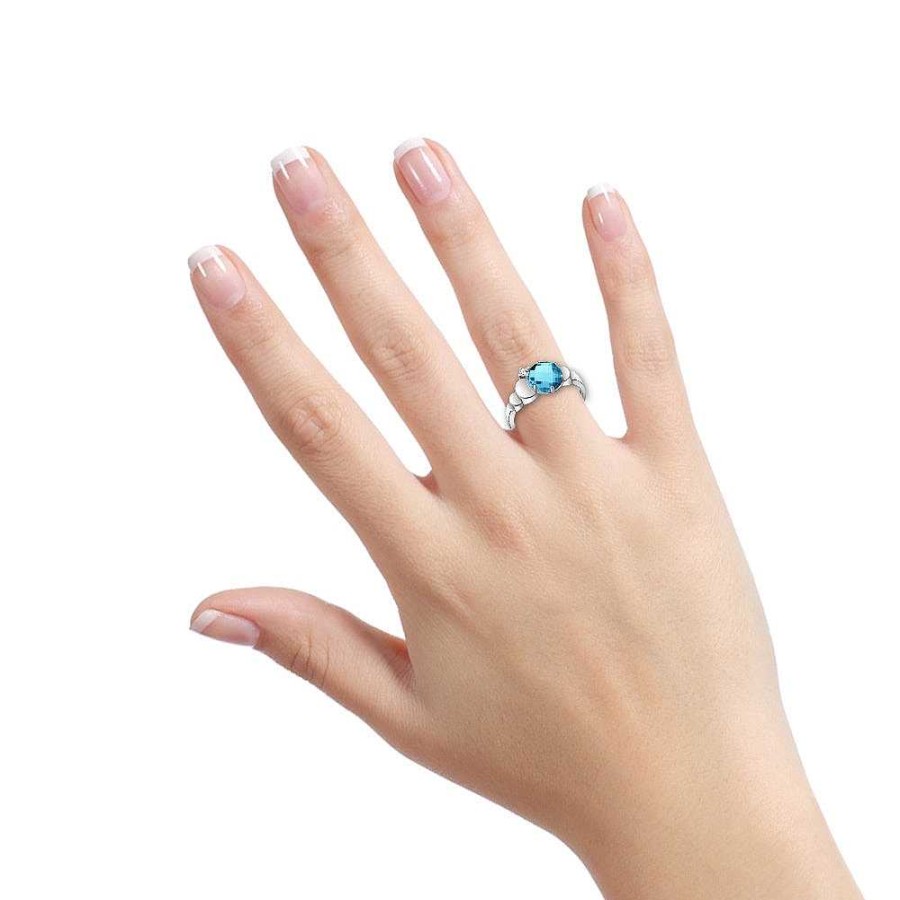 Ringe AQUAMARINE Jewelry | Silber Ring Mit Turmalin Und Zirkonia, Blau