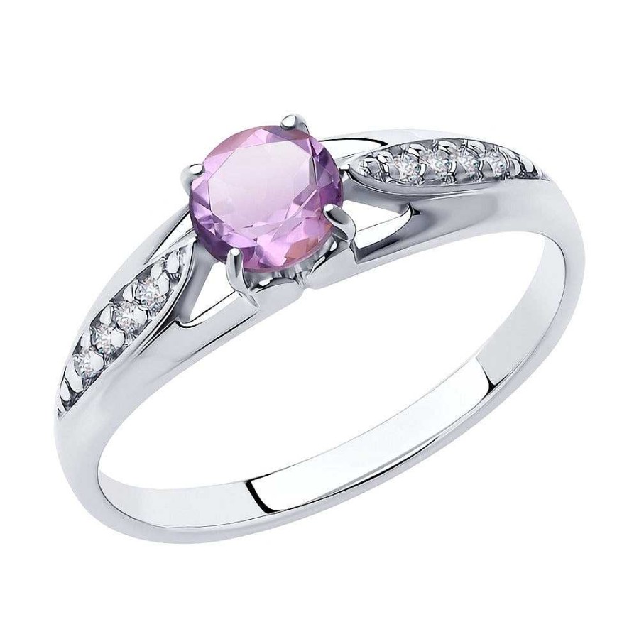 Ringe SOKOLOV Jewelry | Ring Mit Amethyst Und Zirkonia, Violett