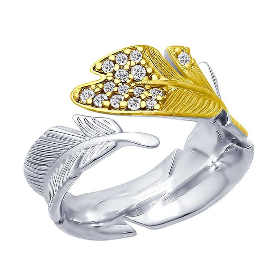 Ringe SOKOLOV Jewelry | Silber Ring Vergoldet Mit Swarovski Zirkonia, Wei