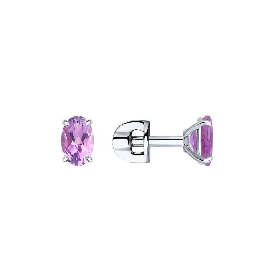 Ohrringe SOKOLOV Jewelry | Silber Ohrstecker Mit Amethyst, Violett