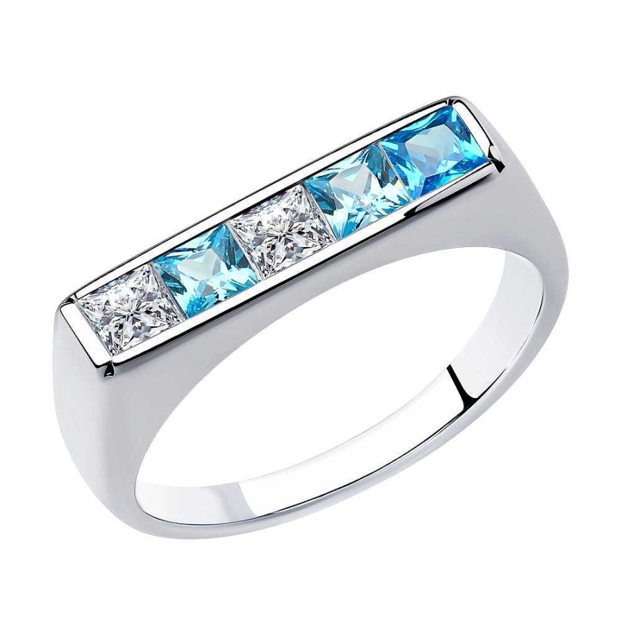 Ringe SOKOLOV Jewelry | Silber Ring Mit Zirkonia, Blau