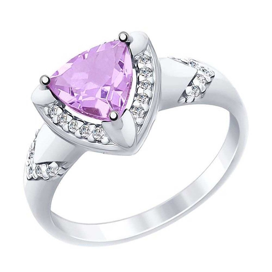 Ringe SOKOLOV Jewelry | Silber Ring Mit Amethyst Und Zirkonia, Violett