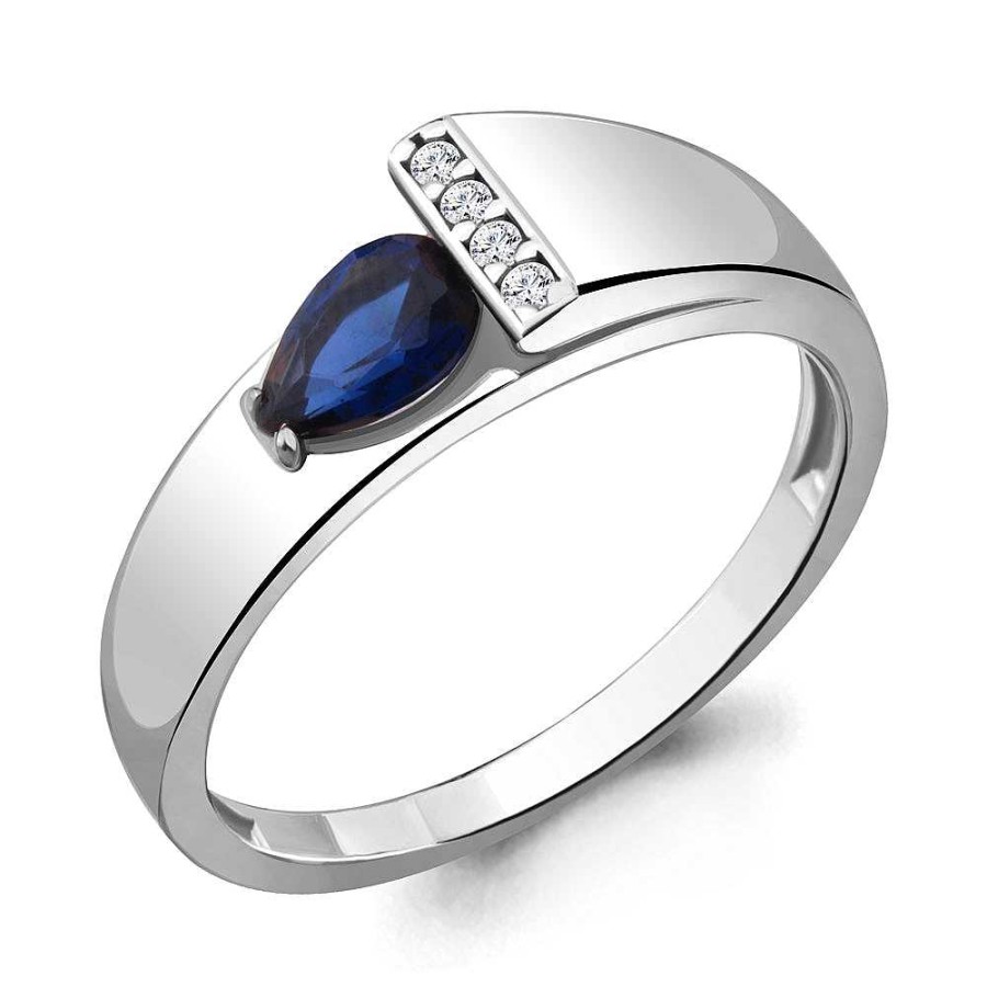 Ringe AQUAMARINE Jewelry | Silber Ring Mit Saphir Und Zirkonia, Blau