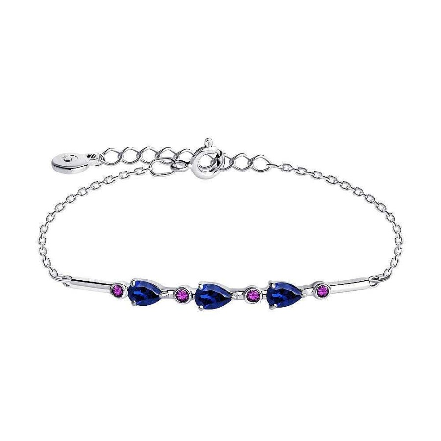 Armb Nder SOKOLOV Jewelry | Silber Armband Mit Zirkonia, Violett/Blau