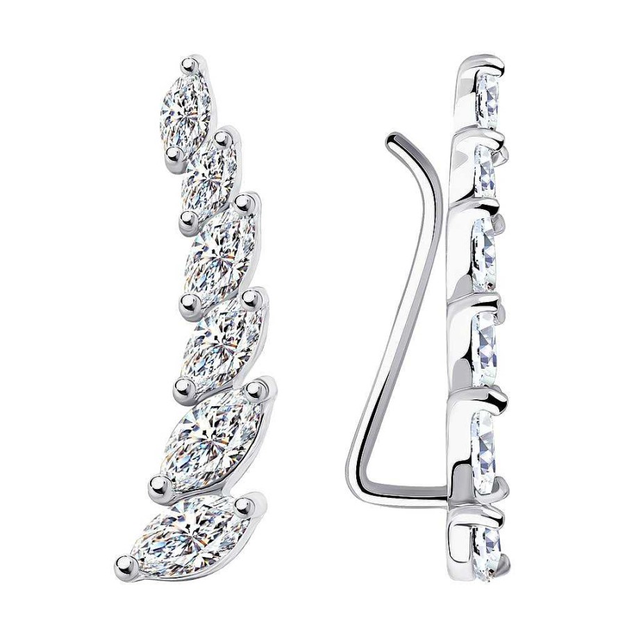 Ohrringe SOKOLOV Jewelry | Silber Ear Cuffs Mit Zirkonia, Wei