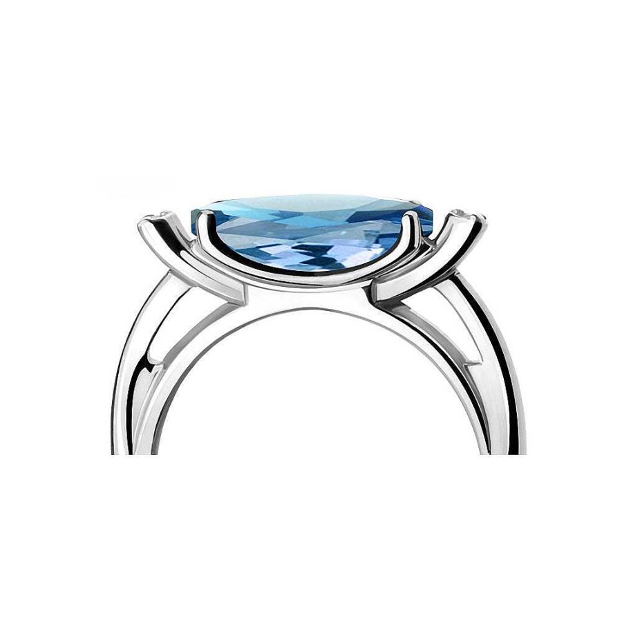 Ringe AQUAMARINE Jewelry | Silber Ring Mit Topas Und Zirkonia, Blau