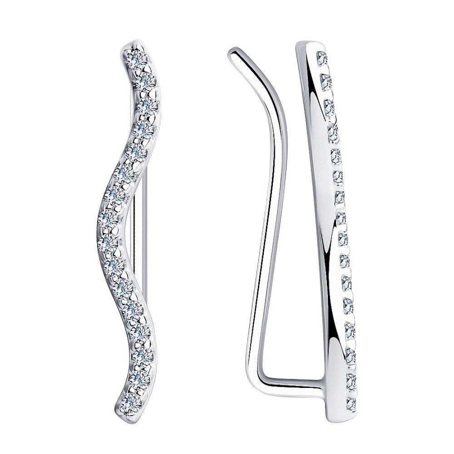 Ohrringe SOKOLOV Jewelry | Silber Ear Cuffs Mit Zirkonia, Wei